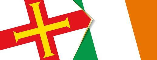 guernsey y Irlanda banderas, dos vector banderas