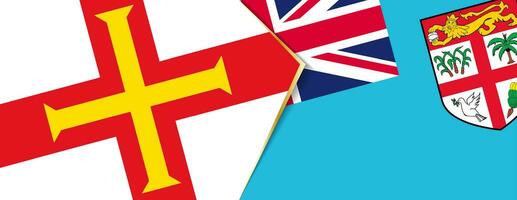 guernsey y Fiji banderas, dos vector banderas