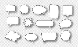 Speech bubbles with shadow collection. illustrator vector