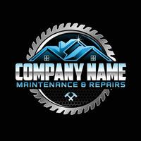 Property Maintenance Logo Design on Black Background vector