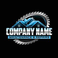 Property Maintenance Logo Design on Black Background vector