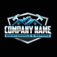 Property Maintenance Logo Design on Black Background vector