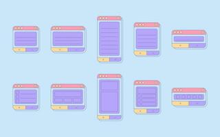 Collection of UI Notes List vector
