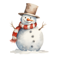 A snowman, watercolor, illustrations, ai generative png
