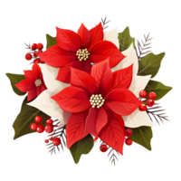 Poinsettias illustrations, ai generative png