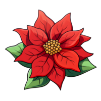 Poinsettias illustrations, ai generative png