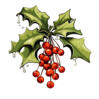 Branch of mistletoes illustrations, ai generative png
