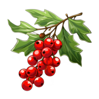 Branch of mistletoes illustrations, ai generative png