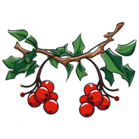 Branch of mistletoes illustrations, ai generative png