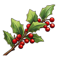 Branch of mistletoes illustrations, ai generative png