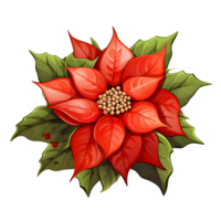 Poinsettias illustrations, ai generative png