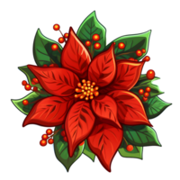 Poinsettias illustrations, ai generative png