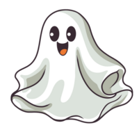 The outline white ghost elements, ai generative png