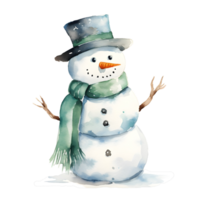 uma boneco de neve, aquarela, ilustrações, ai generativo png