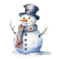 A snowman, watercolor, illustrations, ai generative png