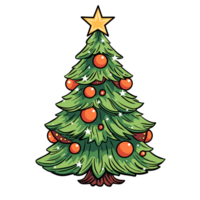 Christmas trees illustrations, ai generative png