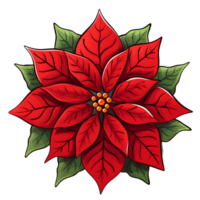 Poinsettias illustrations, ai generative png