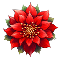 Poinsettias illustrations, ai generative png