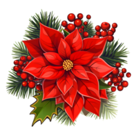 Poinsettias illustrations, ai generative png