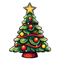 Christmas trees illustrations, ai generative png