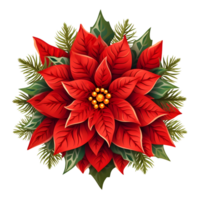 Poinsettias illustrations, ai generative png