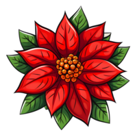 Poinsettias illustrations, ai generative png