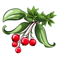 Branch of mistletoes illustrations, ai generative png
