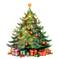 Christmas trees illustrations, ai generative png