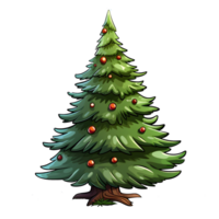 Christmas trees illustrations, ai generative png