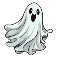 The outline white ghost elements, ai generative png