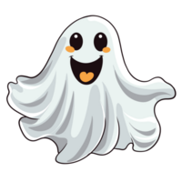 The outline white ghost elements, ai generative png