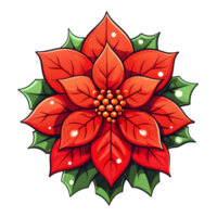 Poinsettias illustrations, ai generative png