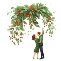 Branch of mistletoes illustrations, ai generative png