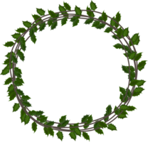 Christmas wreath illustration on transparent background. png