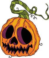 Decorative orange Halloween pumpkin isolated vector