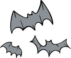 mano dibujado dibujos animados garabatear de murciélagos vector
