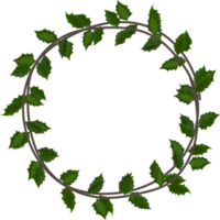 Christmas wreath illustration on transparent background. png