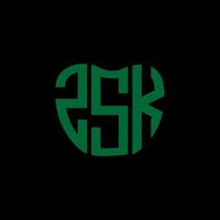 ZSK letter logo creative design. ZSK unique design. vector