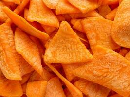 background of fried carrot slices photo