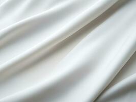 close up white silk fabric background photo