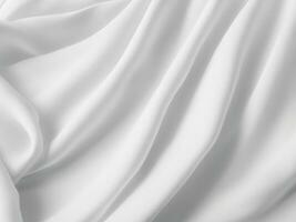 close up white silk fabric background photo