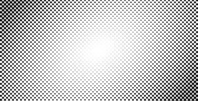 Dotted halftone background or pop art gradient vector illustration, horizontal black and white background with monochrome dots texture as retro effect
