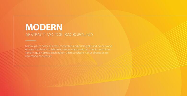 Orange abstract modern background with wavy lines vector banner, elegant wave backdrop poster or flyer with light and technology stripes, curve energy fluid gradient template design image