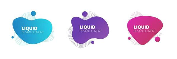 Fluid or liquid graphic graphic element design vector background for flyer or presentation template, gradient abstract geometric shapes for trendy text, wavy splash and curvy backdrop clipart