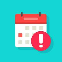 Calendar deadline or event reminder notification vector icon isolated, flat cartoon agenda or appointment symbol with selected important day due notice message isolated