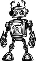 robot cartoon illustration isolated on white background photo