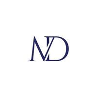 letter md linked elegant serif font logo vector