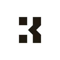 letter k squares clean geometric logo vector