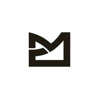 letter dm abstract line geometric logo vector