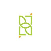 letter jn natural leaf geometric logo vector